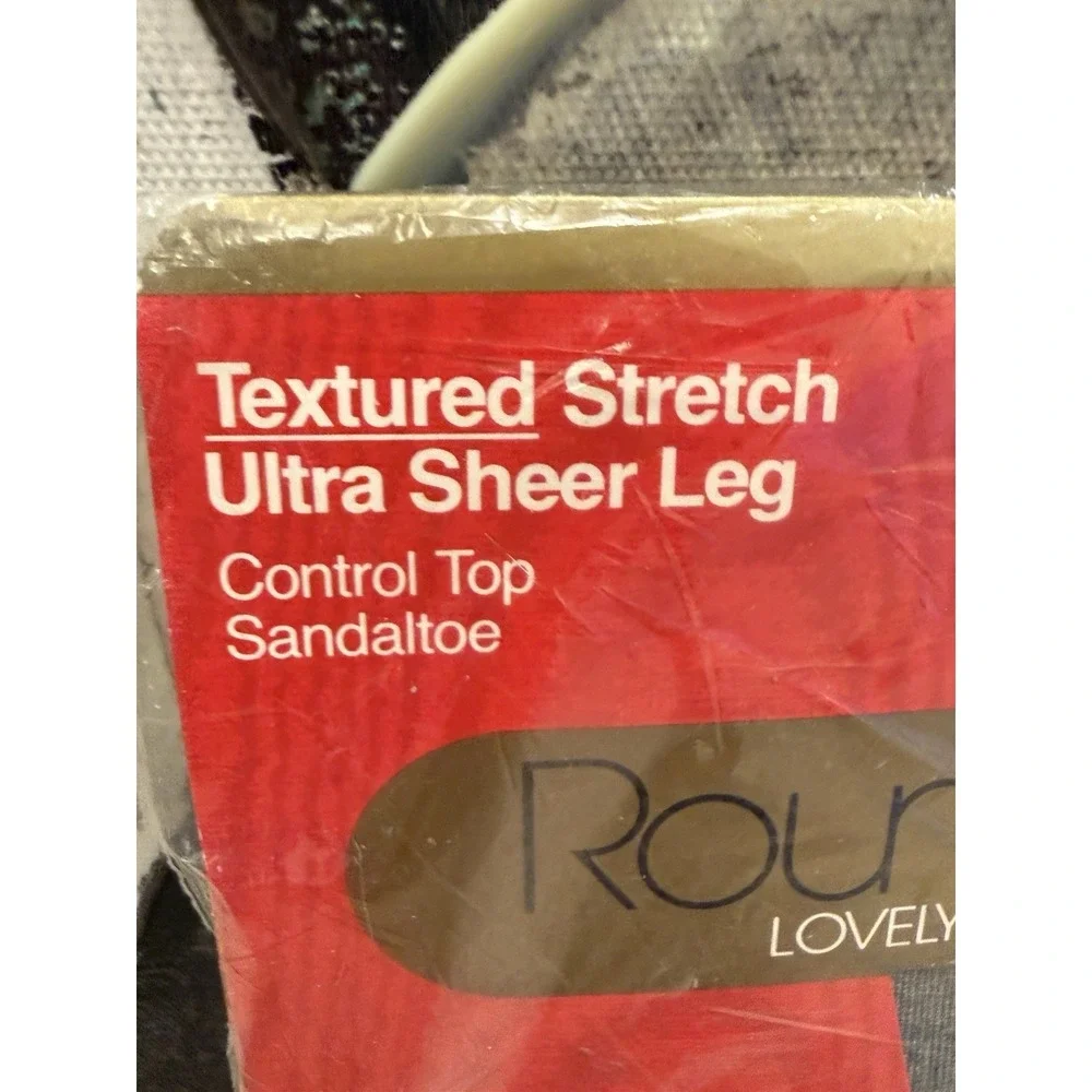 Vintage Round the Clock Pantyhose  Textured Stretch Ultra Sheer Control Top SZ B